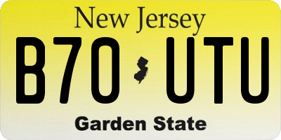 NJ license plate B70UTU