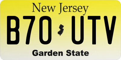 NJ license plate B70UTV