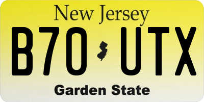 NJ license plate B70UTX
