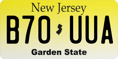 NJ license plate B70UUA