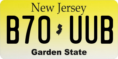 NJ license plate B70UUB