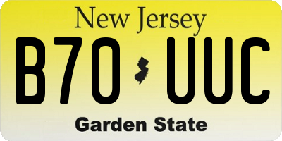 NJ license plate B70UUC
