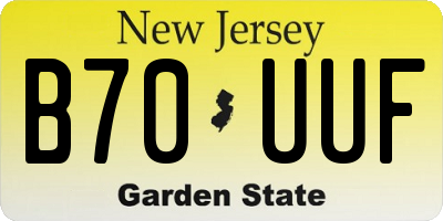 NJ license plate B70UUF