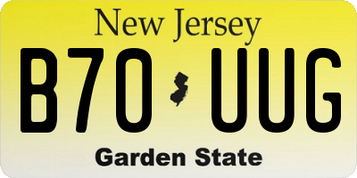 NJ license plate B70UUG