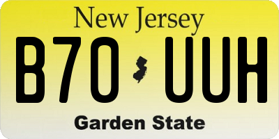 NJ license plate B70UUH