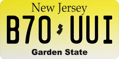 NJ license plate B70UUI