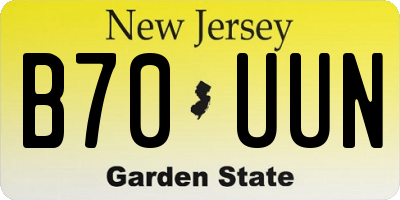 NJ license plate B70UUN