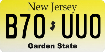 NJ license plate B70UUO