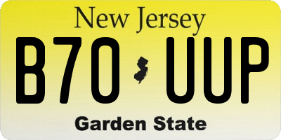 NJ license plate B70UUP
