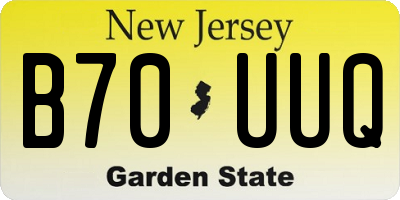 NJ license plate B70UUQ