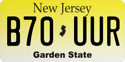 NJ license plate B70UUR