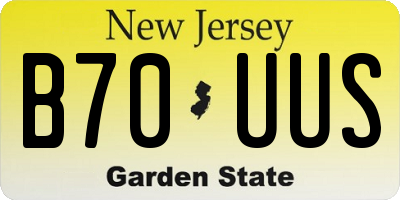 NJ license plate B70UUS