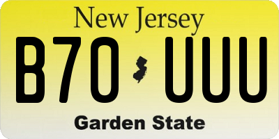 NJ license plate B70UUU