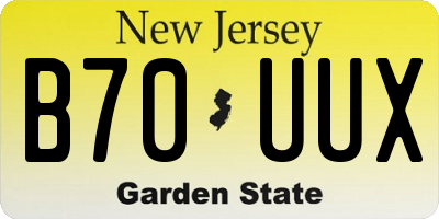 NJ license plate B70UUX