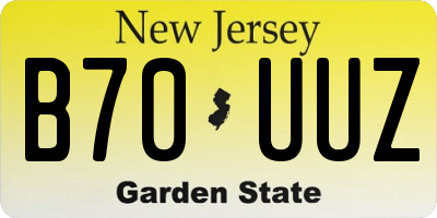 NJ license plate B70UUZ