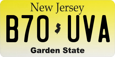 NJ license plate B70UVA