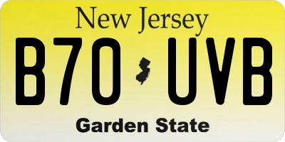 NJ license plate B70UVB