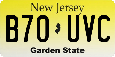NJ license plate B70UVC