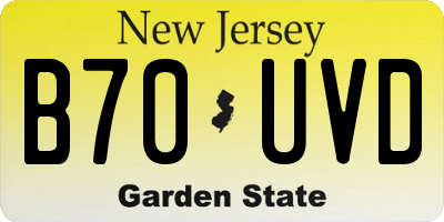 NJ license plate B70UVD