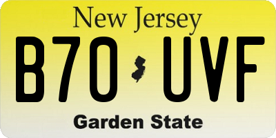 NJ license plate B70UVF