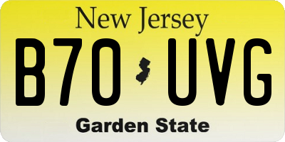 NJ license plate B70UVG