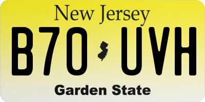 NJ license plate B70UVH