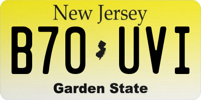 NJ license plate B70UVI