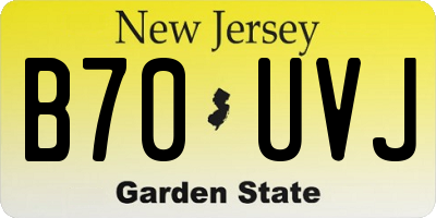 NJ license plate B70UVJ