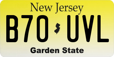 NJ license plate B70UVL