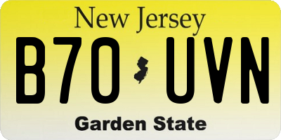 NJ license plate B70UVN
