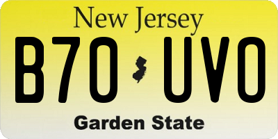 NJ license plate B70UVO