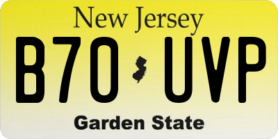 NJ license plate B70UVP