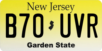 NJ license plate B70UVR