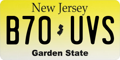 NJ license plate B70UVS