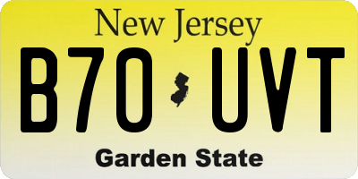 NJ license plate B70UVT