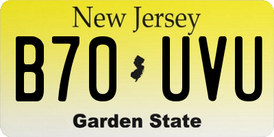 NJ license plate B70UVU