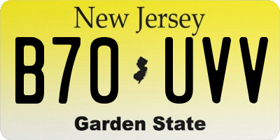 NJ license plate B70UVV
