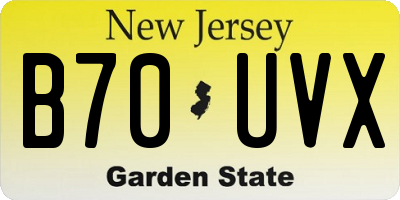 NJ license plate B70UVX