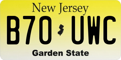NJ license plate B70UWC
