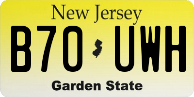 NJ license plate B70UWH