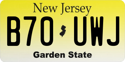 NJ license plate B70UWJ