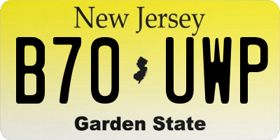 NJ license plate B70UWP
