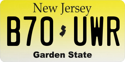 NJ license plate B70UWR