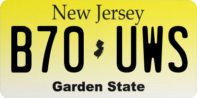 NJ license plate B70UWS
