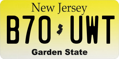 NJ license plate B70UWT