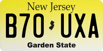 NJ license plate B70UXA