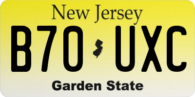 NJ license plate B70UXC