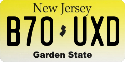 NJ license plate B70UXD