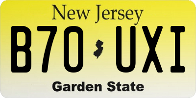 NJ license plate B70UXI