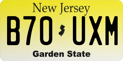 NJ license plate B70UXM